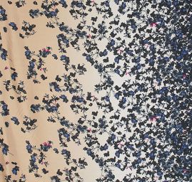 Hedvábná látka motiv květin béžová/smetanová II.jakost