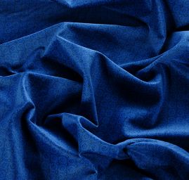 Bavlněný samet drobný vzor modrý