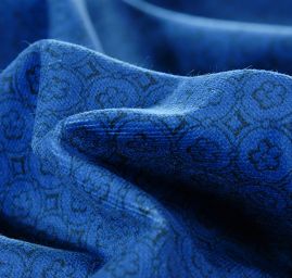 Bavlněný samet drobný vzor modrý