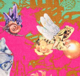 Exkluvzivní samet avantgardní vzor malý růžový podklad