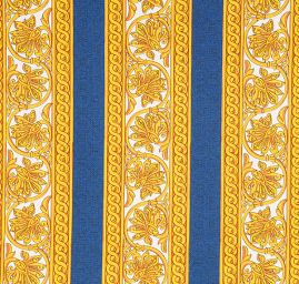 Bavlněná látka digitální tisk ornament/pruhy modrá
