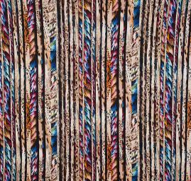 Viskozový úplet zvířecí motiv/paví pera