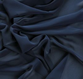 Šifon jednobarevný hladký viskoza tmavě modrý II.jakost