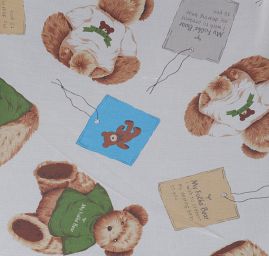 Látka záclona + závěs motiv medvídek velký