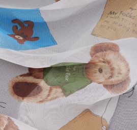 Látka záclona + závěs motiv medvídek velký
