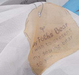 Látka záclona + závěs motiv medvídek velký