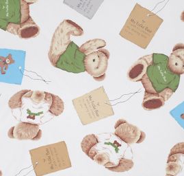 Látka závěs + záclona motiv medvídek velký