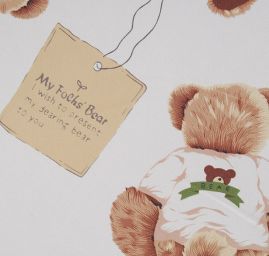 Látka závěs + záclona motiv medvídek velký