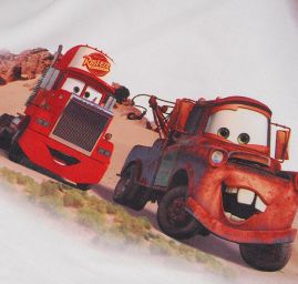 Látka závěs + záclona motiv autíčka