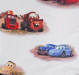 Látka závěs + záclona motiv autíčka