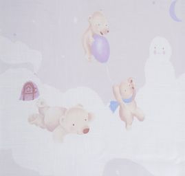 Látka záclona + závěs motiv lední medvídci