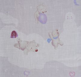 Látka záclona + závěs motiv lední medvídci