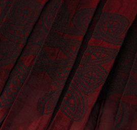 Taft kupón výšivka tvarovaný kraj bordó/černá