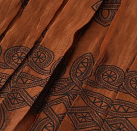 Taft kupón výšivka tvarovaný kraj hnědá/černá