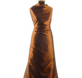 Taft hladký šanžán měděný-černý