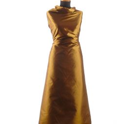 Taft hladký šanžán zlatý-hnědý