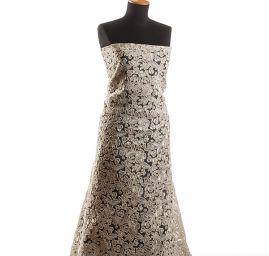 Krajka na tylu květy slonová kost/béžová