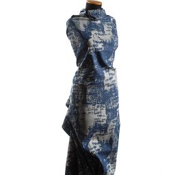 Riflovina nevšední tisk modrá 