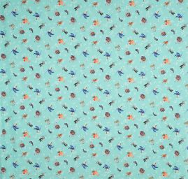 Krepdešín imitace hedvábí tisk plameňáci