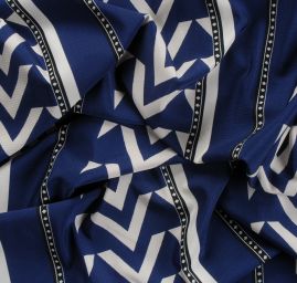 Letní viskozový úplet geometrický vzor modrobílá