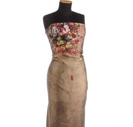 Hedvábí šatové oříškově hnědé