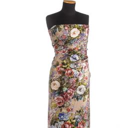 Hedvábí šatové béžové