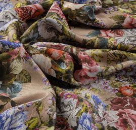 Hedvábí šatové béžové