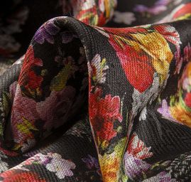 Hedvábí šatové květinová mozaika