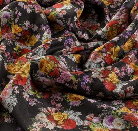 Hedvábí šatové květinová mozaika