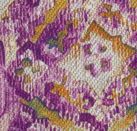 Hedvábí šatové abstraktní květinový motiv