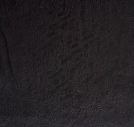 Žakár květinový motiv černý