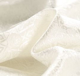 Žakárová jemná látka ornament ivory