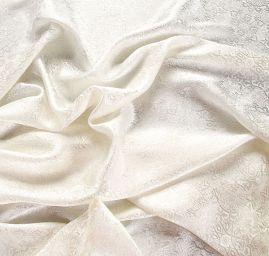 Žakárová jemná látka ornament ivory