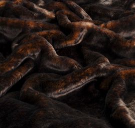 Imitace kožešiny hnědočerná nízký vlas