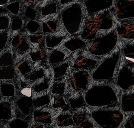 Imitace kožešiny černá s aplikací lesklých střípků