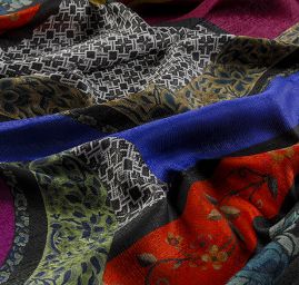 Hedvábí mikádo kupon květinový motiv