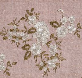 Kostýmová látka s flitrovou výšivkou květů