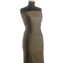 Hedvábný brokát šanžán zelenozlatý