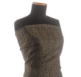 Hedvábný brokát šanžán zlatý květ