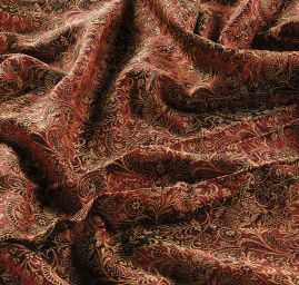 Hedvábný brokát šanžán vínový