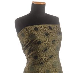 Hedvábný brokát šanžán geometrický vzor II.jakost