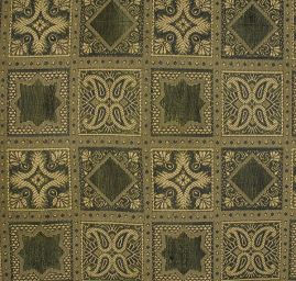 Hedvábný brokát šanžán geometrický vzor II.jakost