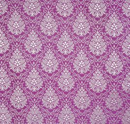 Hedvábný brokát květinový vzor fialový II.jakost