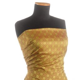 Hedvábný brokát šanžán zelenočervený