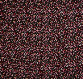 Viskozová šatovka drobný květ černá