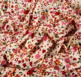 Viskozová šatovka drobný květ vanilková