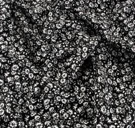 Viskozová šatovka drobný květ bíločerná