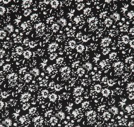 Viskozová šatovka drobný květ bíločerná