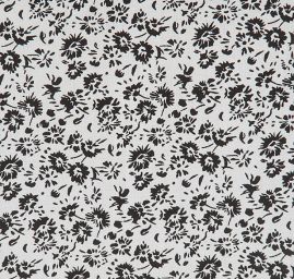 Viskozová šatovka drobný květ černobílá