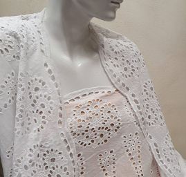 Krajka madeira vzor velký květ bílá